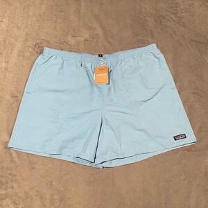 Patagonia Shorts Mens XXL Lago Blue Baggies 5" Lined Quick Dry NWT